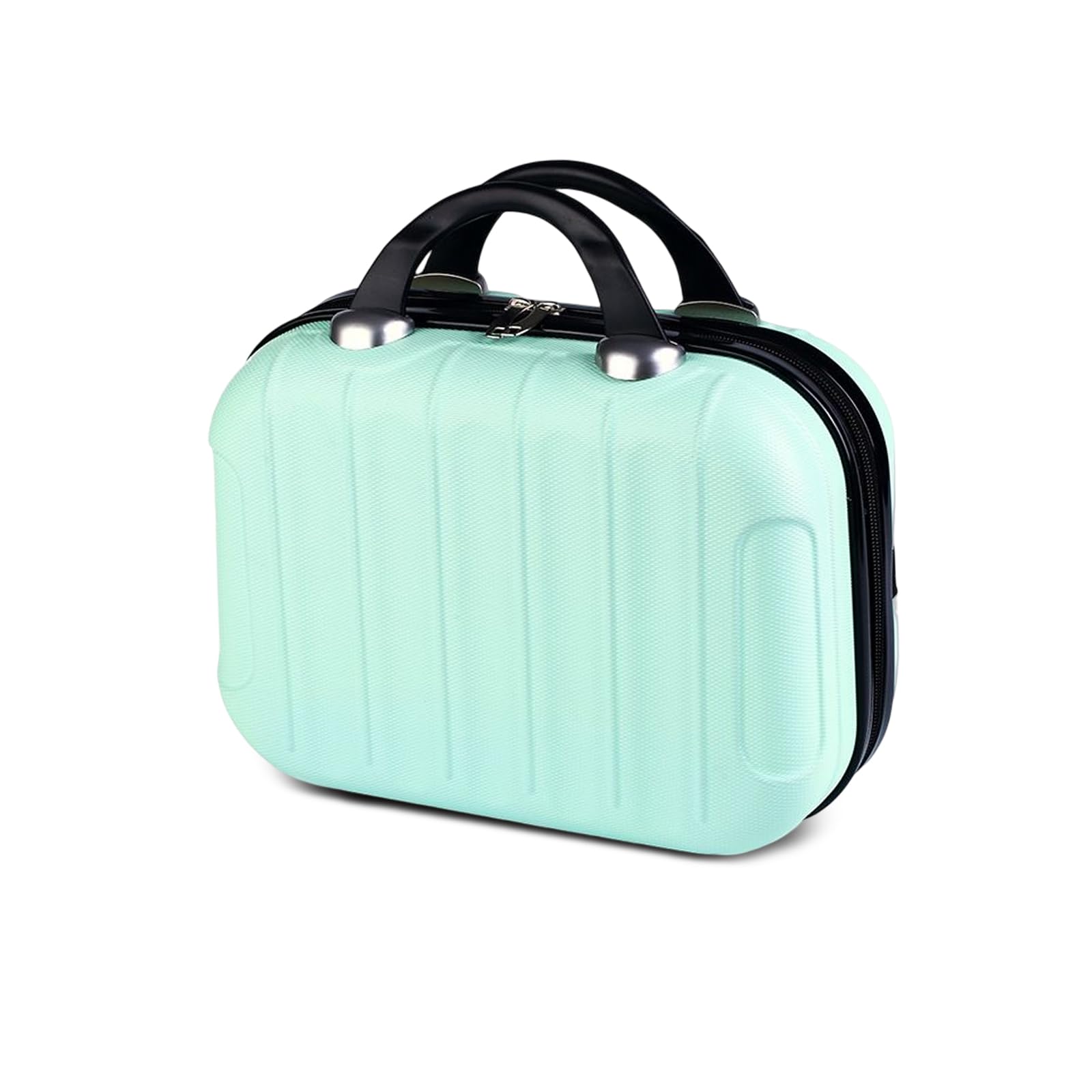 HAHONIA Hard Shell Vanity Cases with Elastic Band and Zipper, 10L Portable Waterproof ABS Beauty Case, Cosmetic Case for Women Girl