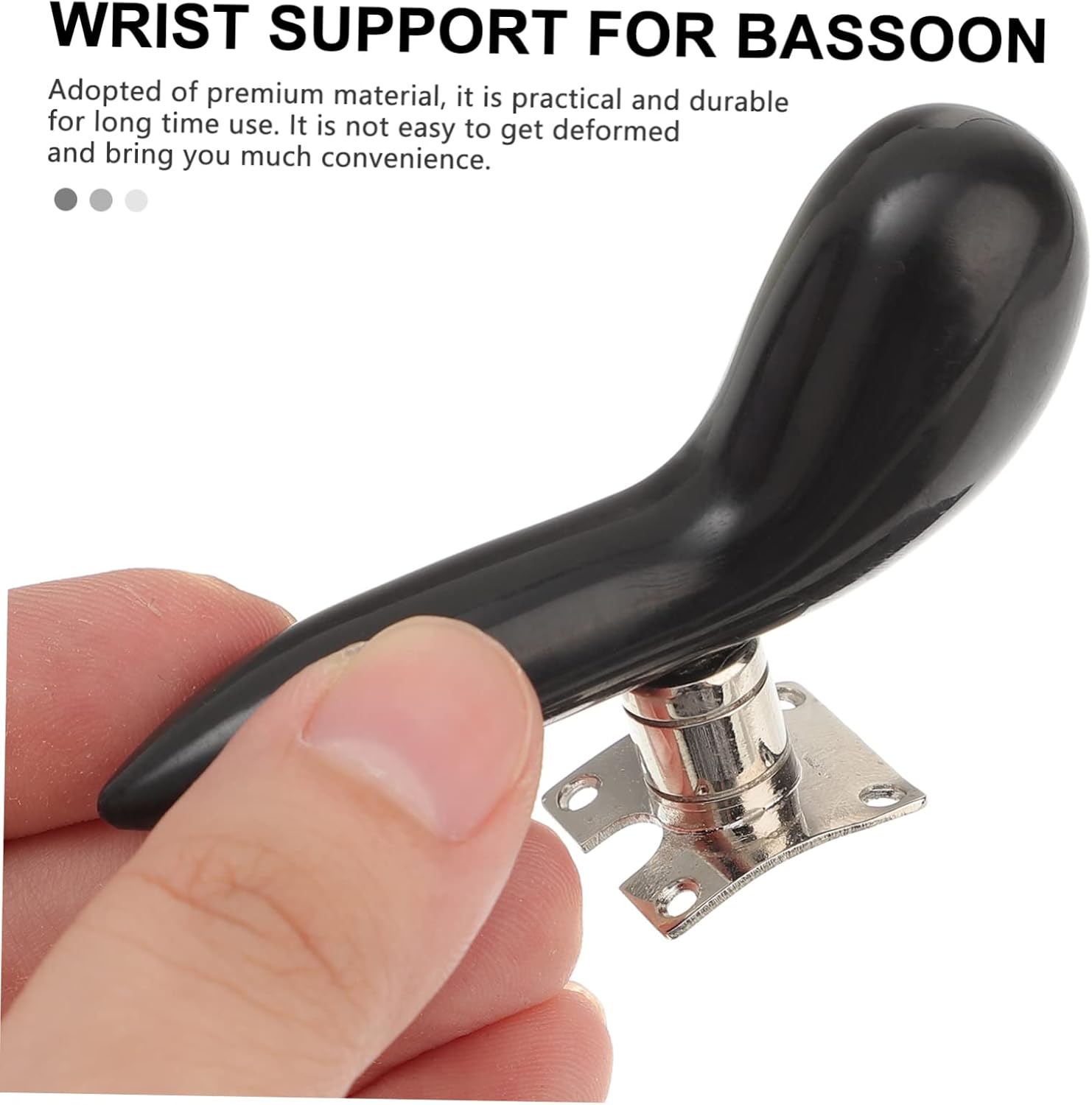 Levemolo Ergonomic Wrist Rest Support Pad for Bassoon Players Lightweight Comfortable Design to Alleviate Wrist Fatigue and Pain Durable Black Hand Protector with Arc Shape