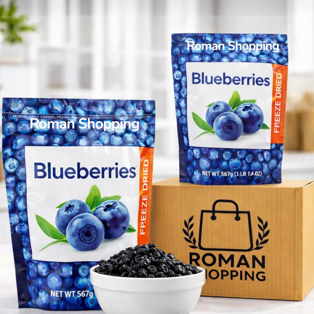 Kirkland Whole Dried Blueberries 2 Pack – 20 oz Bags (40 oz Total), Fat Free, Cholesterol Free, Sodium Free, Real Fruit for Baking, Snacking & Breakfast