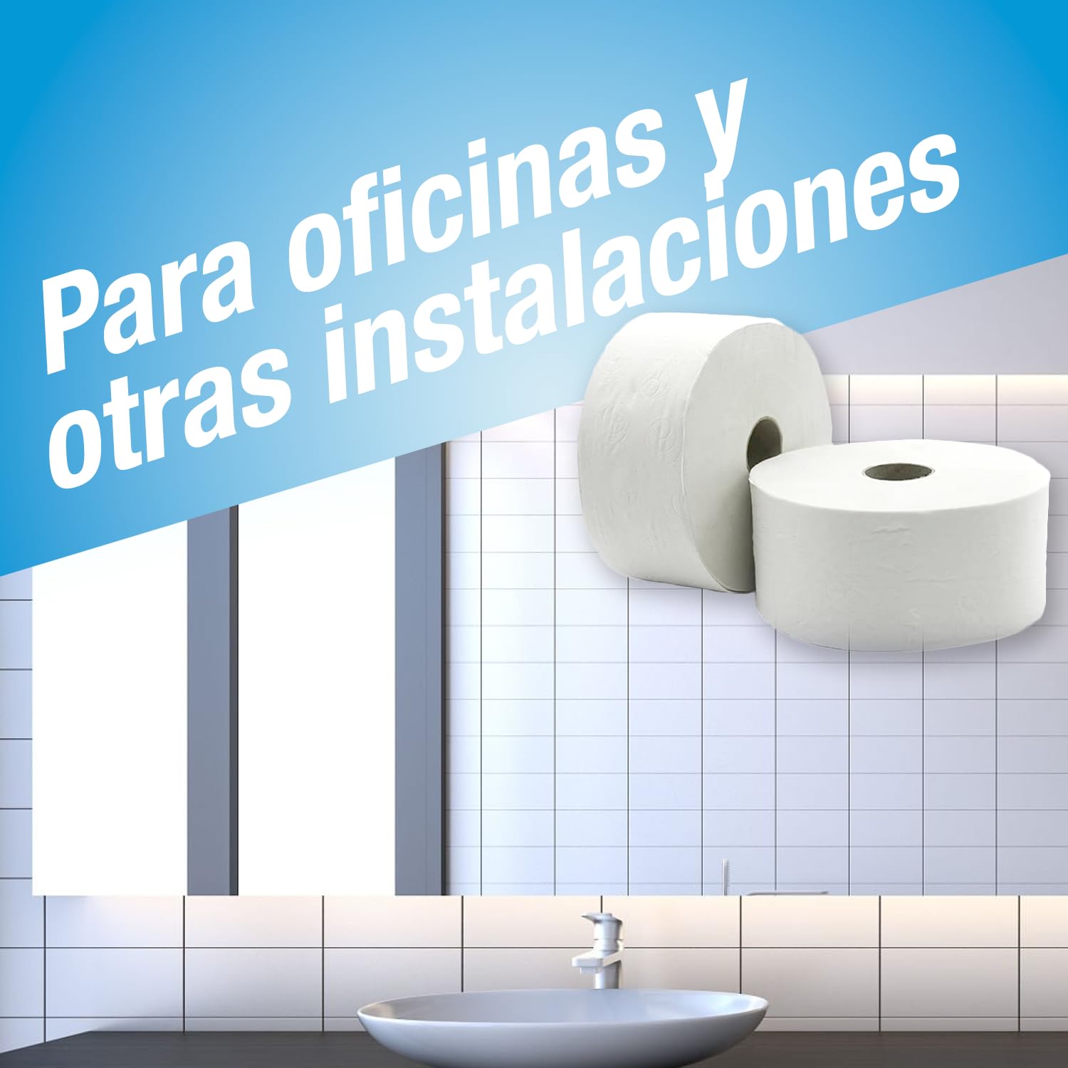 Papel Higiénico Industrial 2 Capas 100% Celulosa 18 Rollos 330 gr Compatible con Dispensadores