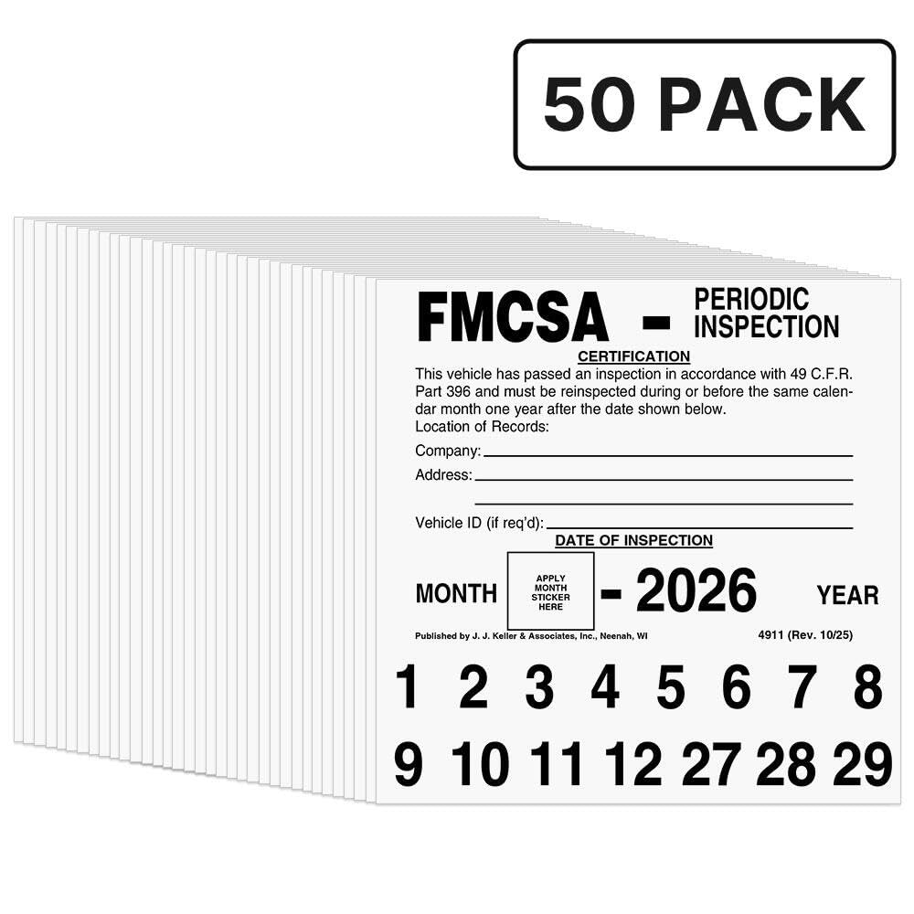 FKW様リクエスト専用ページ Amazon.com: J. J. Keller FMCSA Periodic Inspection Label, 5