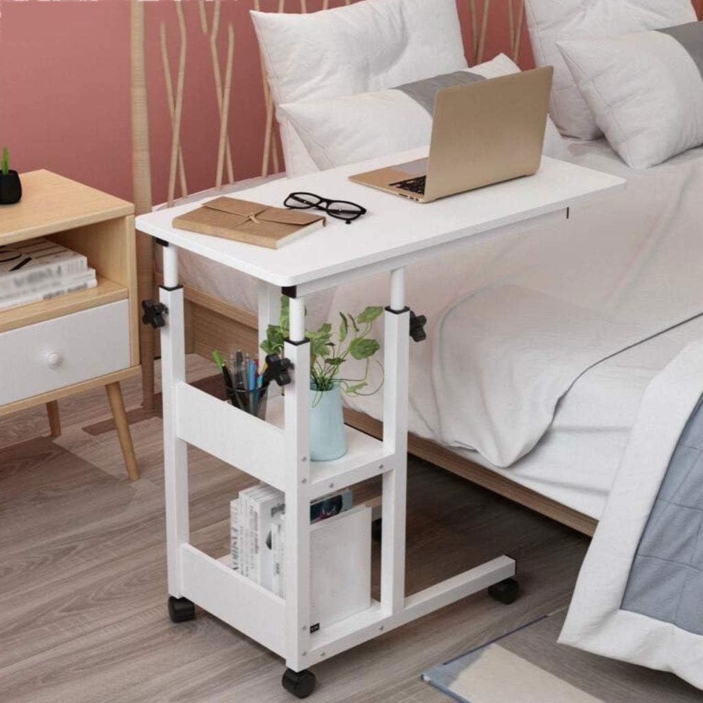 SDdPulse Home Sailing Piccolo Mobile Laptop Cart Table on Wheels Regolabile Rolling Side Table Scrivania, Postazione di lavoro multifunzione