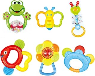 Totority 9pcs Infant Teether Baby Rattle Baby Infant Toys Baby Rattle Toy Baby Rattle Teether Baby Rattle