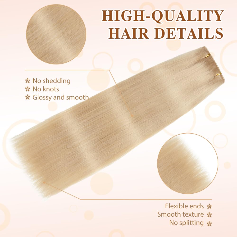 HotLulana Clip in Extensions Echthaar 7pcs 50cm 120g Extensions Echthaar Invisible Clip Extensions Echthaar Remy Echthaar Extensions 20 Zoll Clip Extensions Skin Weft Haarverlängerung 18K#