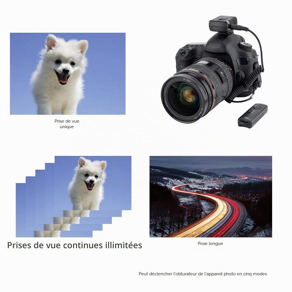 JJC JM-D Déclencheur DMW-RS1 sans Fil pour Panasonic Lumix S1 S1R S1H S5 G85 GH6 GH5 GH5S GH4 GH3 GH2 GX8 GX7 G10 G7 G6 G5 G3 FZ2000 FZ1000, Leica V-LUX2 DIGILUU2 X3