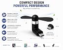 CERLINK Mini Type-C Fan | High-Speed USB Type-C Cooling Fan for Android Smartphones & Type-C Devices | Portable Plug & Play Mobile Fan | Multi Colour (Pack 1) gallery image