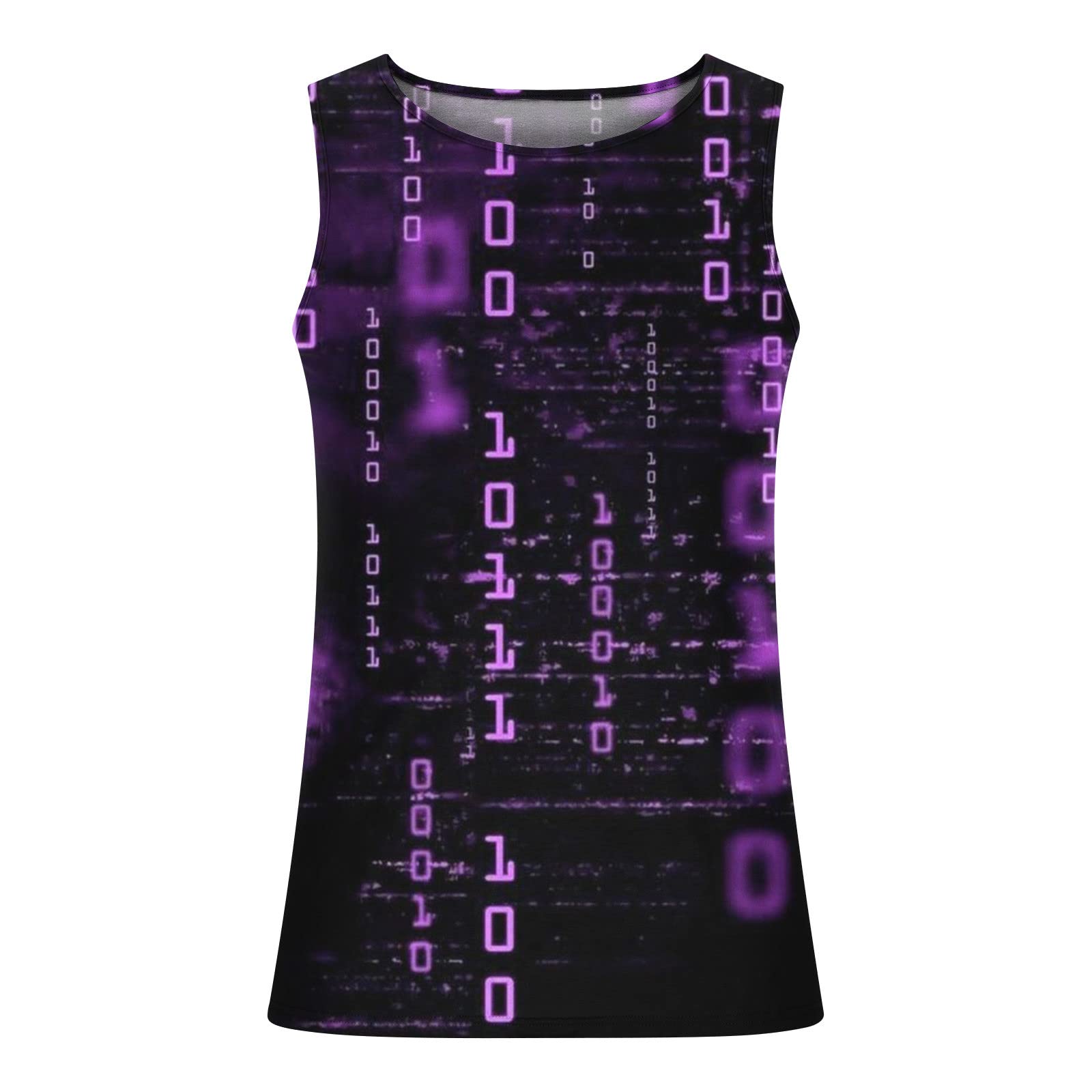 Men's 3D Print Workout Tank Tops Sleeveless Gym Shirts Bodybuilding Fitness Muscle Tee Shirts Summer Casual Tops Purple