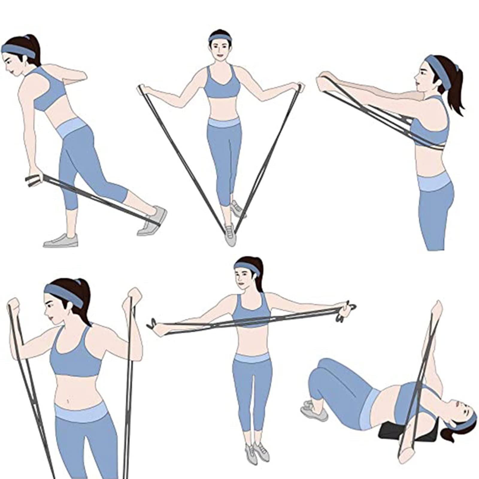 Ściągacz do klatki piersiowej 7 otworów Pilates Joga Fitness Taśma oporowa Gumowy ekspander klatki piersiowej Lina Trening Ćwiczenia mięśni Gumka Sport Sprzęt do ćwiczeń (kolor: fioletowy)