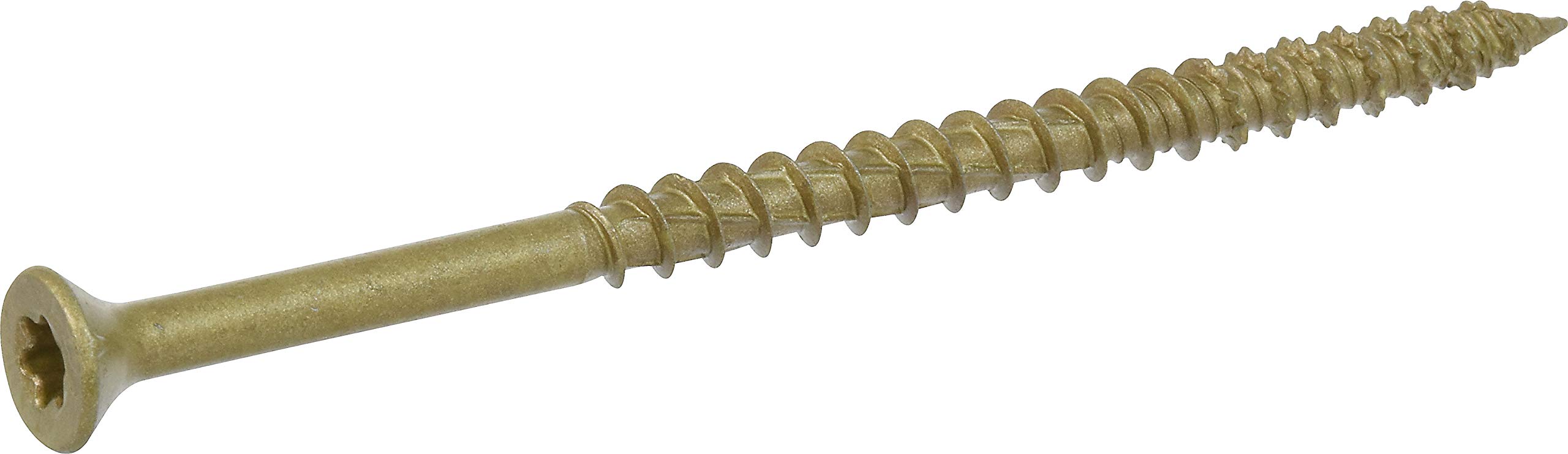 PowerPro Premium One Multi-Material Flat Head Screws, Epoxy Coated Steel, Fasten in Wood, Metal, Concrete, Drywall and Plastic, Bronze, #10 x 3-½ inches, Box of 12 Screws
