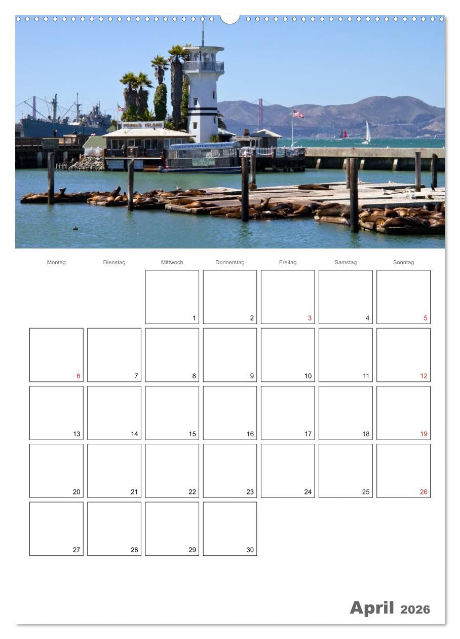 SAN FRANCISCO Terminplaner (Wandkalender 2026 DIN A2 hoch), CALVENDO Monatskalender