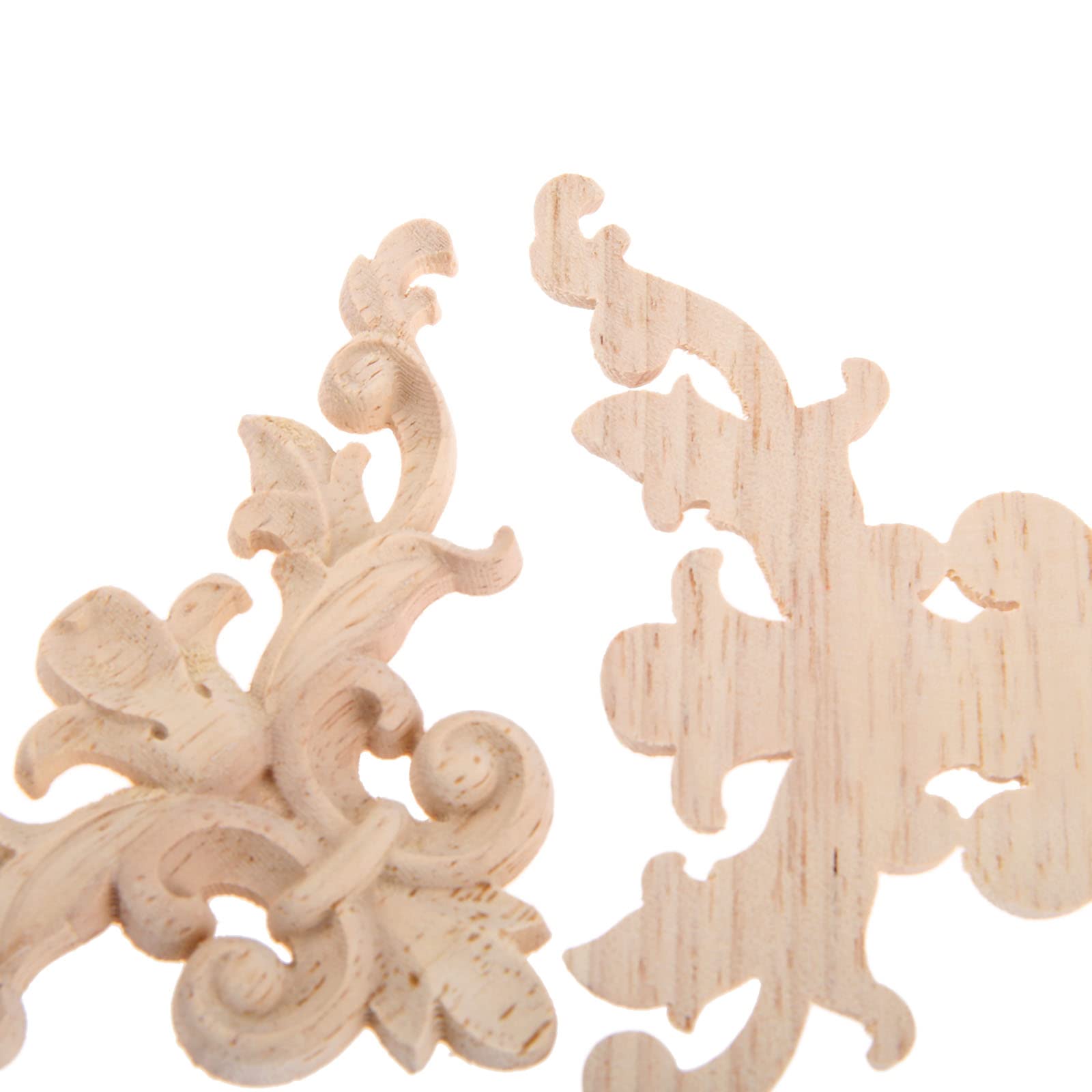 MUXSAM 4-Pack Wooden Corner Appliques - Unpainted Wood Onlays and Decals for Home Wall & Furniture Decor - 8.5x8.5cm/3.35"x3.35" - Image 4
