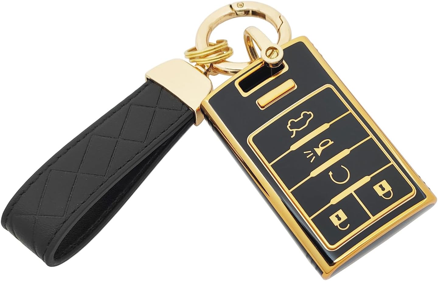 TPU Protective Key Fob Cover Case Compatible with Cadillac ATS CTS DTS XTS Escalade for Chevy Corvette C7 Key Fob (Black) image 4