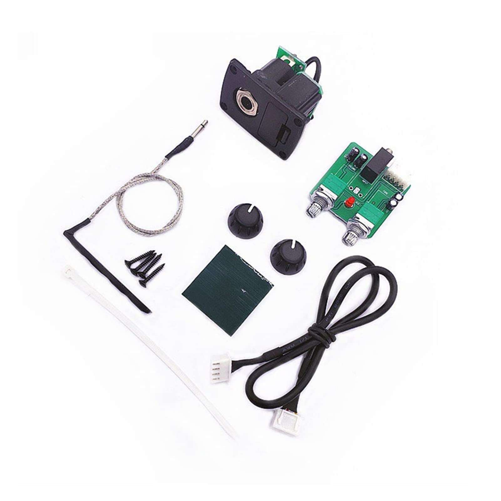 TSTS 2 Bänder Akustischer Abholung Für Gitarre Mit Purpurrotem/Weichem/Keramischem Piezo Tonabnehmer Akustikgitarren-Vorverstärker (Color : No piezo)