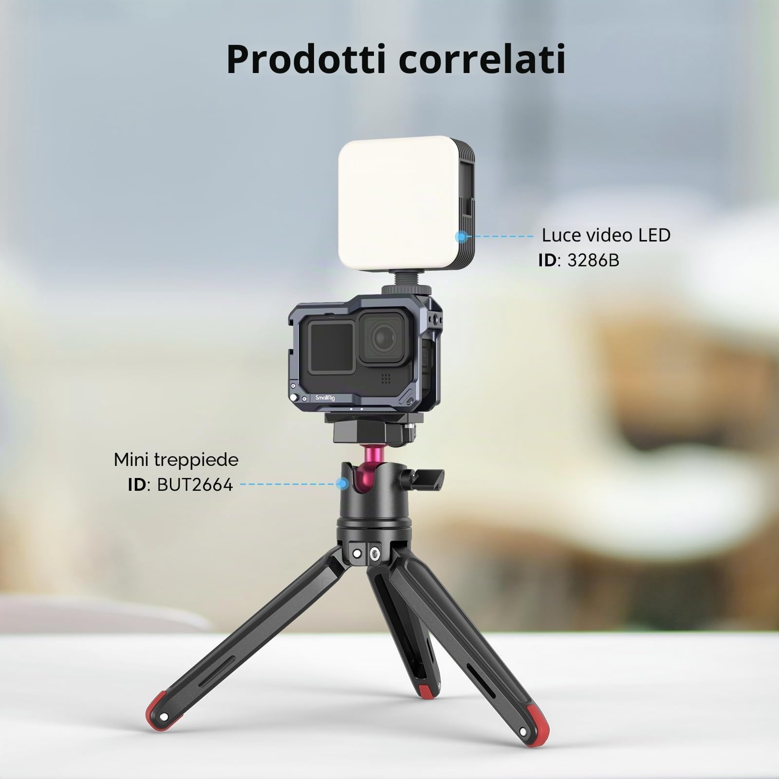 (Nuova Versione) SMALLRIG Vlogging Cage per Go-Pro Hero 12/11 / 10/9, Lega di Alluminio - 3084C