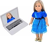 Vista 9 de ebuddy Mini casa de muñecas de juguete gato portátil pequeño espejo de computadora falso para gato (blanco)