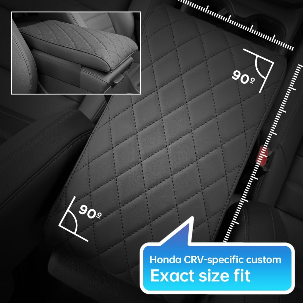 CRV Center Console Cover/Pad Fit 2023 2024 2025 2026,Faux Leather Honda CRV Armrest mat,Posture Improving Support Cushion,Protector Middle Console,Waterproof, Wear-Resistant,Flame-Retardant