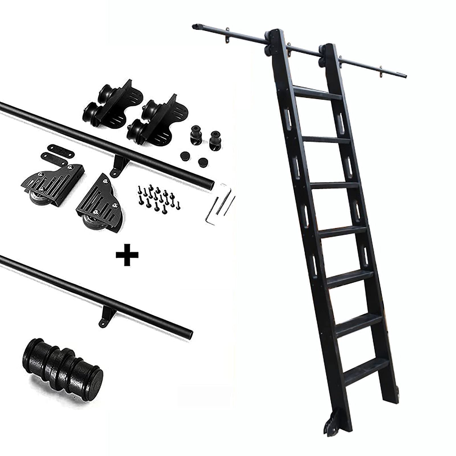 Kit quincaillerie pour échelle coulissante, rail rond en acier mobile pour intérieur