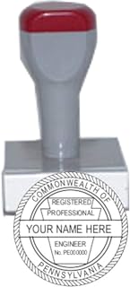 HUBCO Standard Professional Engineer Seal Hand Stamp (1.75-inch Image Size) | Pennsylvania