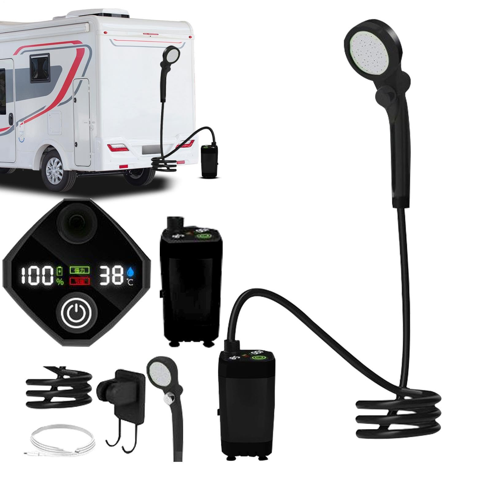 Doccia Portatile Pompa Da Campeggio Ricaricabile Impermeabile Per Esterni