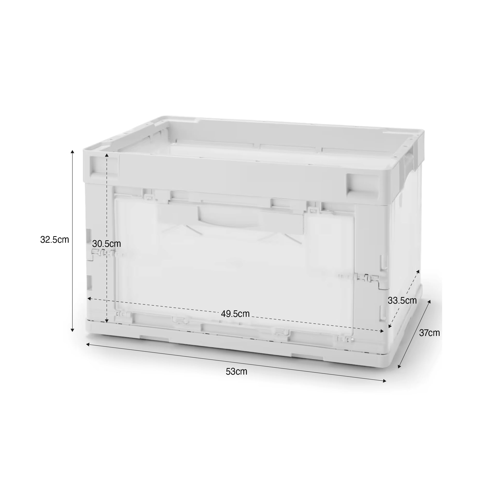 無印良品　折りたたみコンテナ　窓付　５０Ｌ　ホワイトグレー／半透明　3個セット 再生ポリプロピレン入り 折りたたみコンテナ 窓付 50L