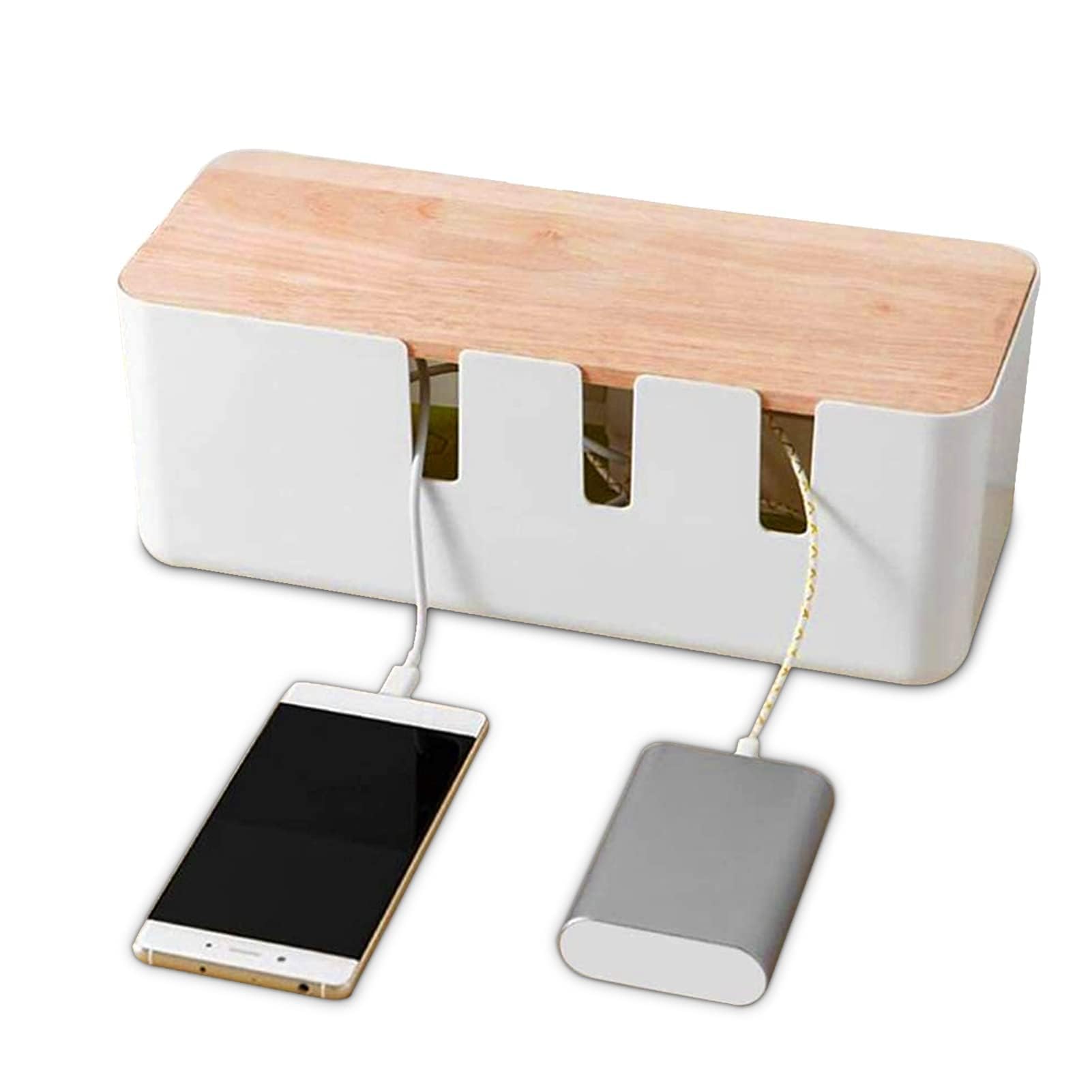 Kabelmanagement Schreibtisch Kabelorganisation Box Kabel Verstecken, Kabelbox Klein, Kabelsammler Aufbewahrungsbox Für Kabelführungs Ladekabel 30.3 X 12,5 X 11.5 cm