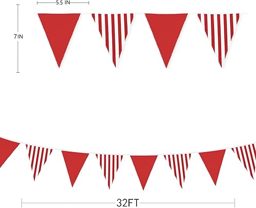 Miniatura 7 de Banderín de tela de 32 pies de color rosa intenso, banderines triangulares, banderines para boda, cumpleaños, baby shower, fiesta, hogar, guardería,