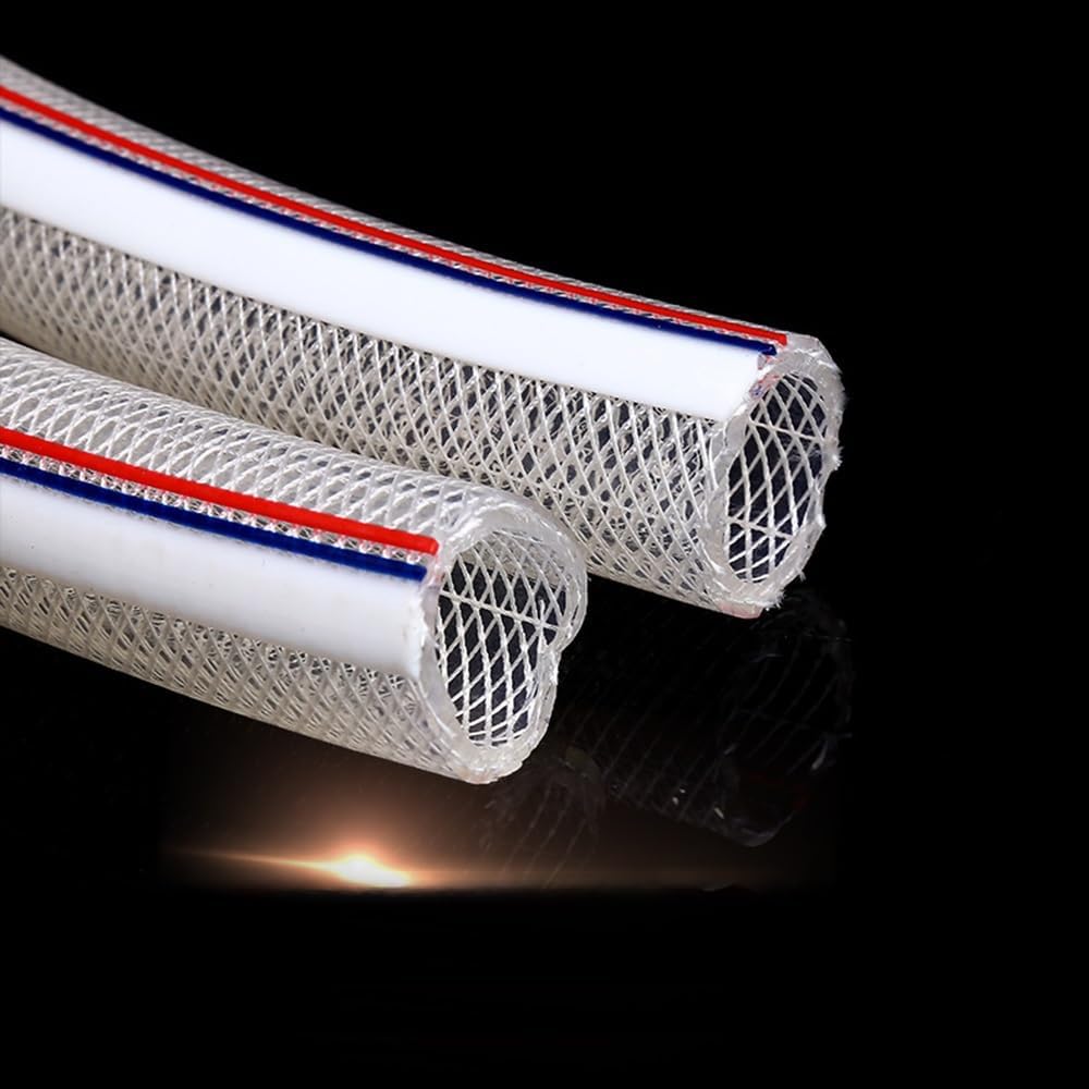 flexiable rubber PVC Fibre Reinforced Hose Polyvinyl Chloride Pipe Transparent Plumbing Braided Mesh Water Tubes 1 meter drain elastic (Color : ID 21.5 x OD 29mm, Size : 1 Meter)