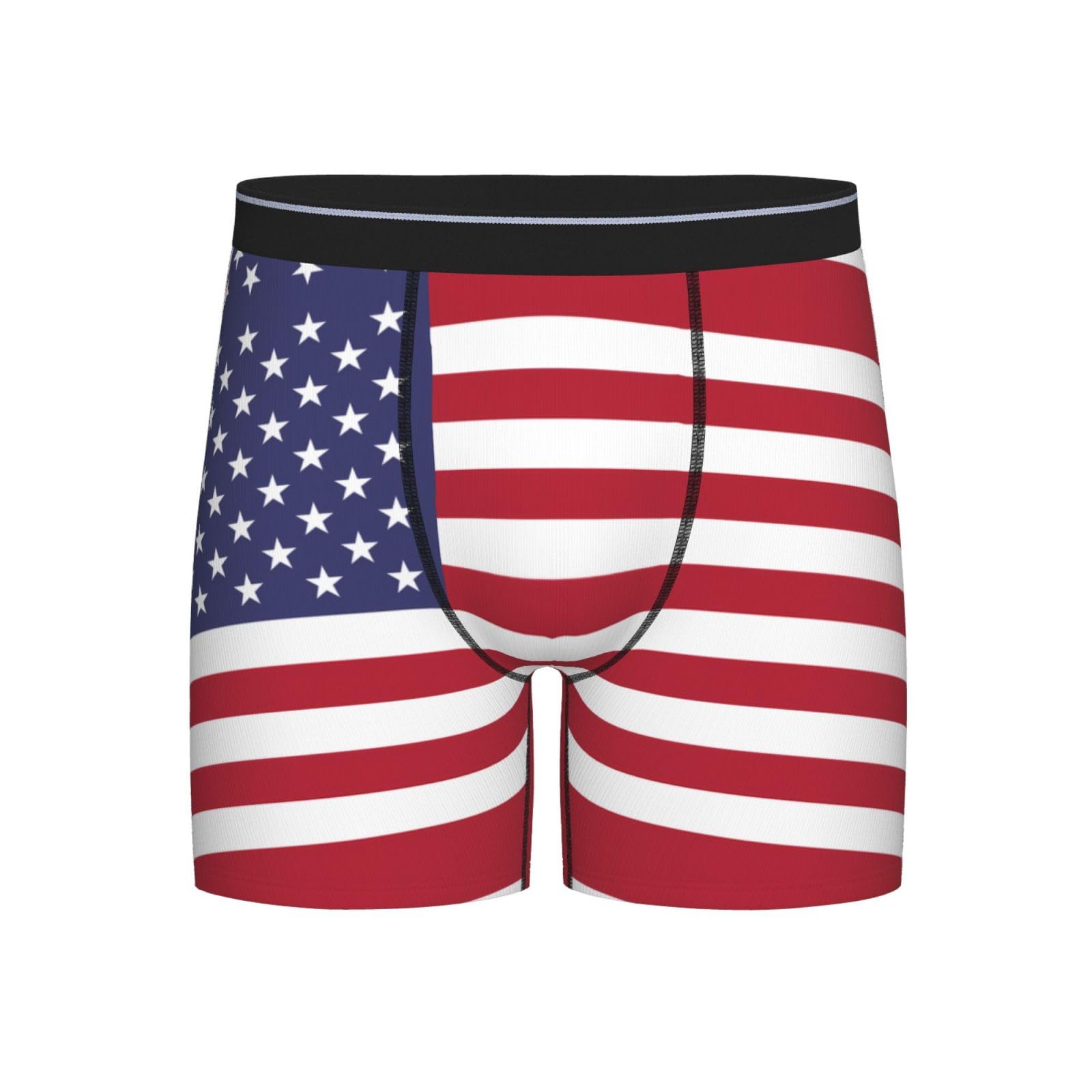 Wbqlsl Men's Black American Flag Boxer Briefs, High-Elastic, Breathable Fabric, Multiple Sizes (S-2Xl), L