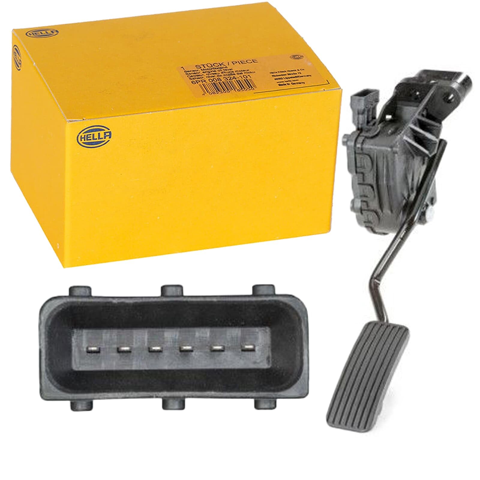 HELLA 6PV 010 946-051 Sensor, Fahrpedalstellung - für Rechtslenker - 6-polig - Schaltgetriebe - Kennbuchstabe: BM | 6PV 010 946-051 passend für Astra | 6PV 010 946-051