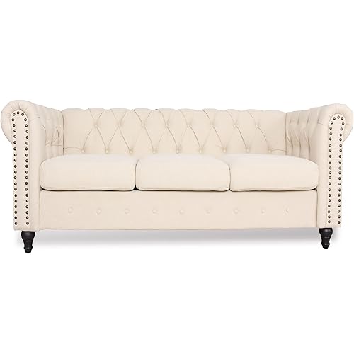 Chesterfield Sofa with Nail-Head for Living Room Office Sofa Set Modern Fabric Sofa Accent Tufted Chairs for Living Room