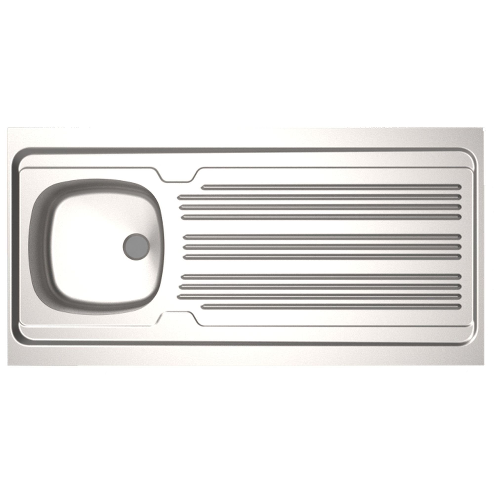 Evier inox 18/10 à poser réversible - Moderna - 1 cuve + égouttoir + 120x60cm