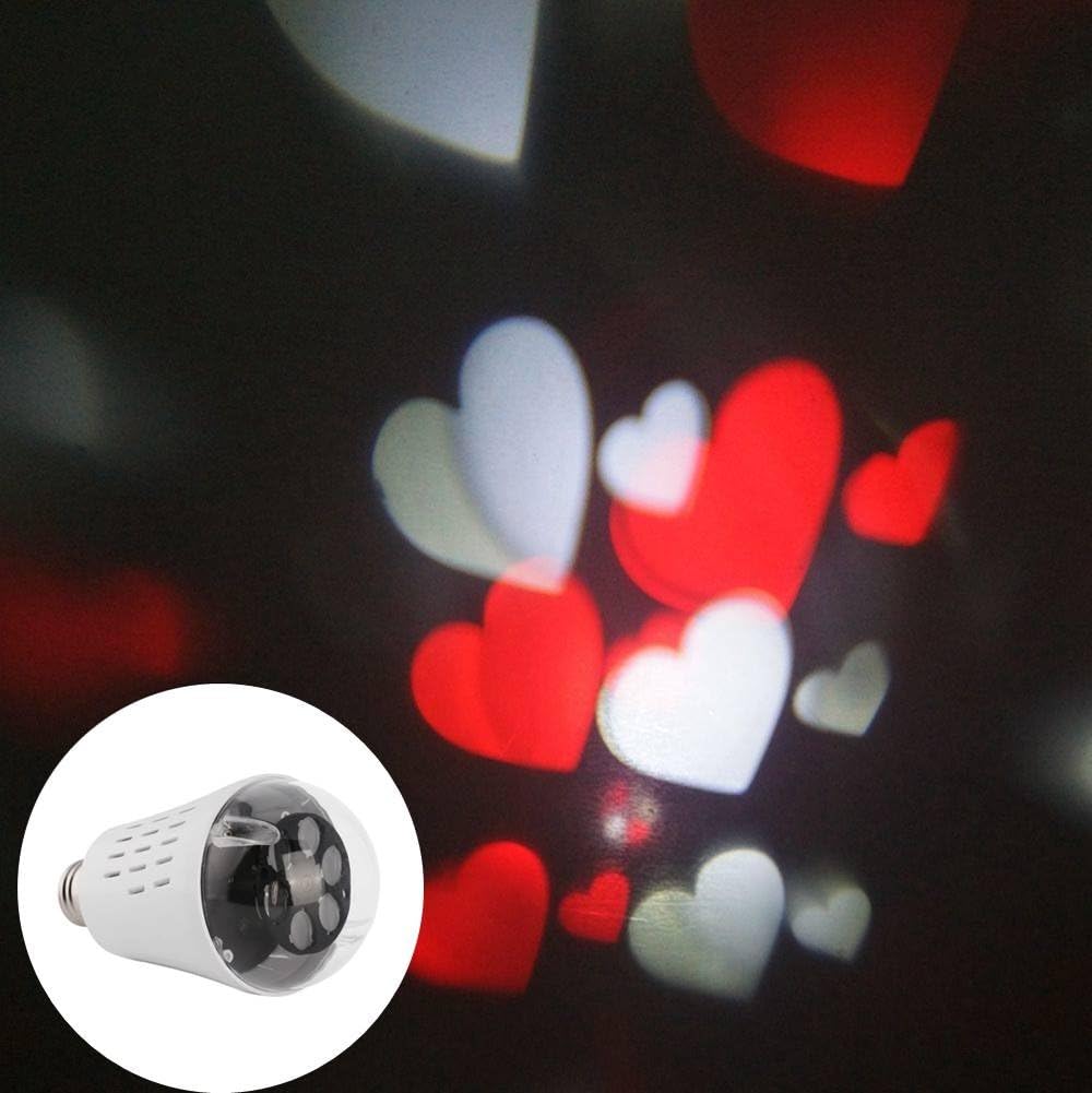 HouLight Picture Patterns LED Night Light Projector Bulb-Christmas Theme-Hearts