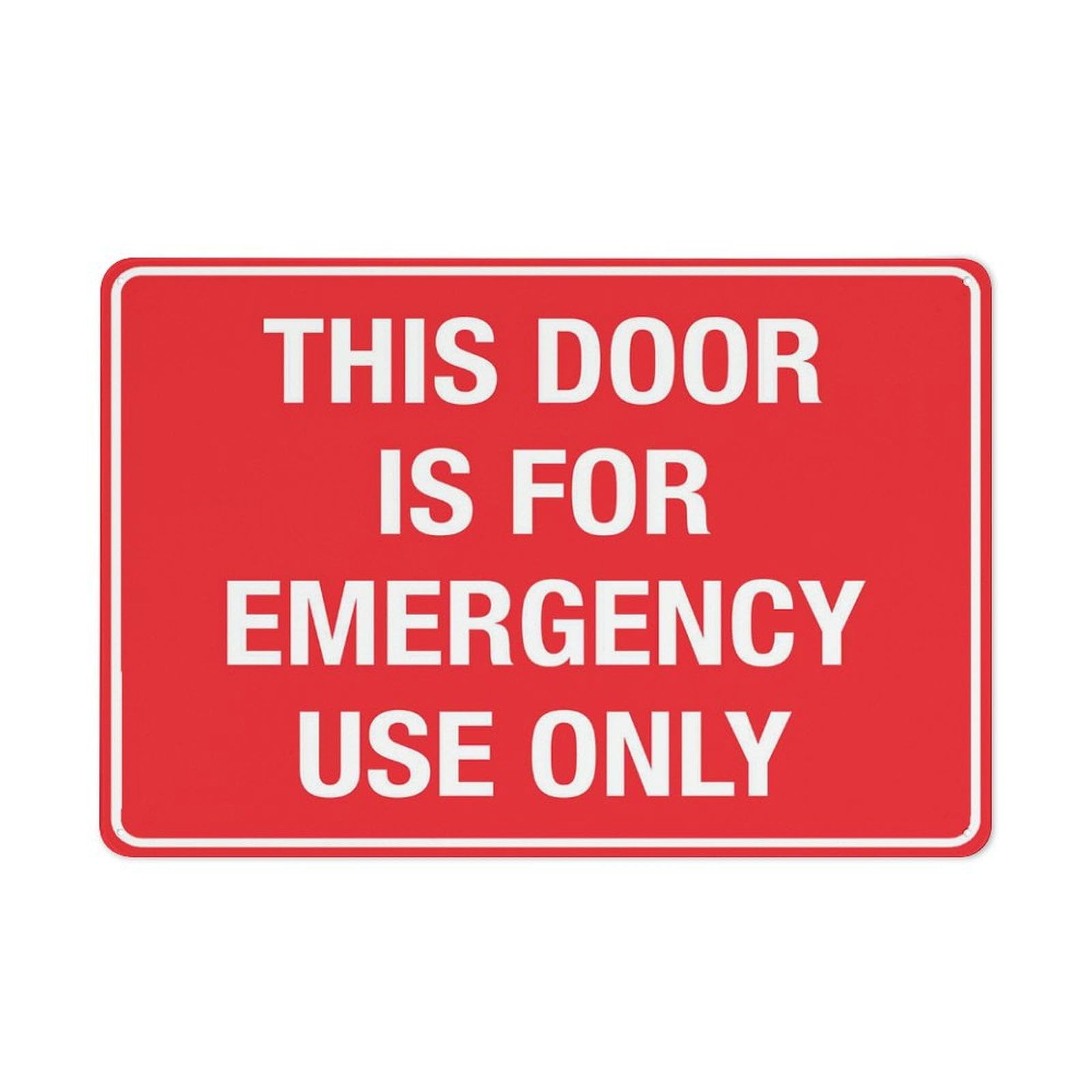 This Door is for Emergency Use Only Sign Warning Tin Sign Home Kitchen Farm Garden Garage Wall Decor 12X8Inch
