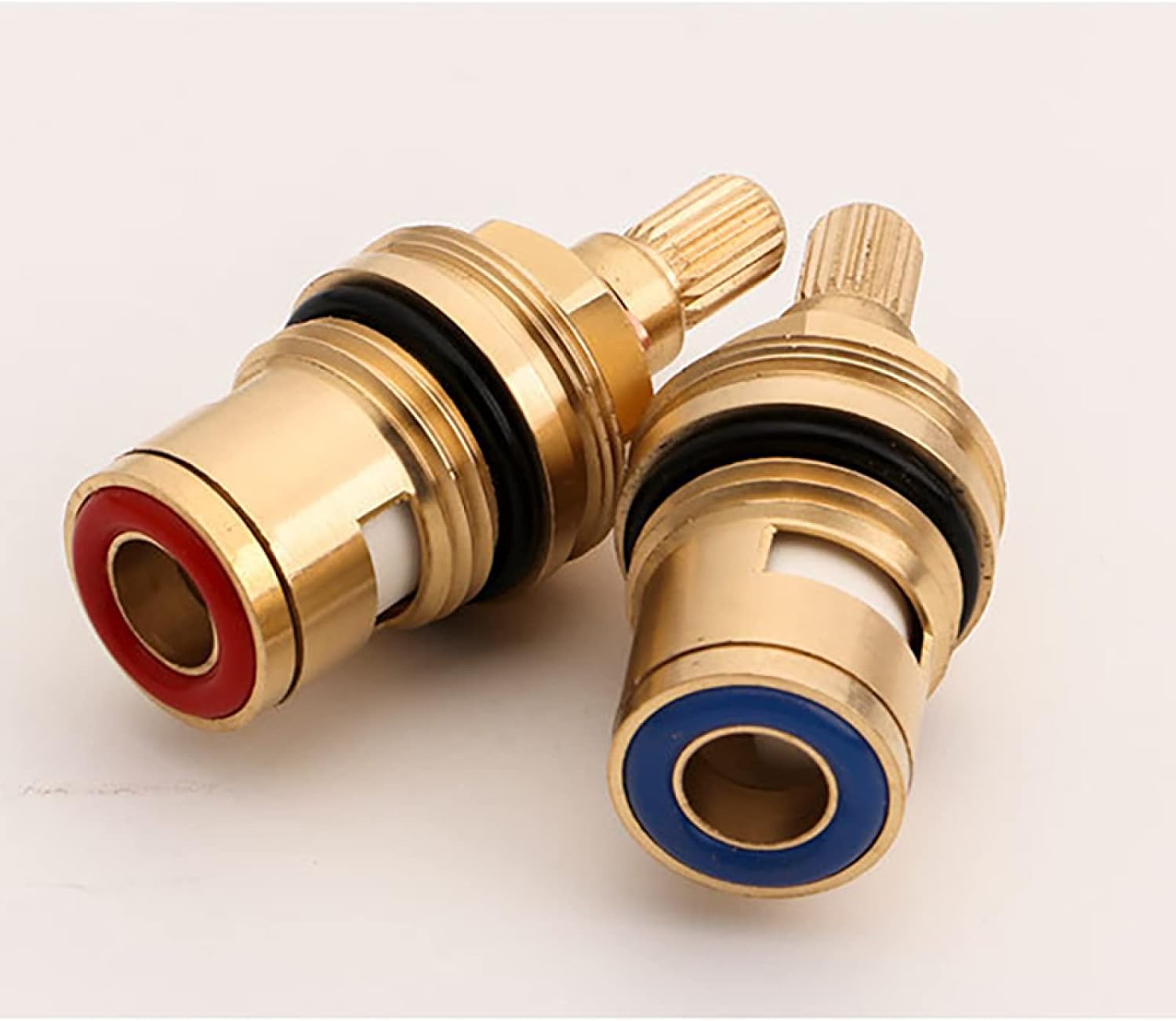 Xzeit Tap Cartridge Replacement,Brass Valve, tap cartridge replacement, Ceramic Tap Cartridge Brass Cartridge Valve Replacement Quarter Turn 20Red (Color : Red+Blue)