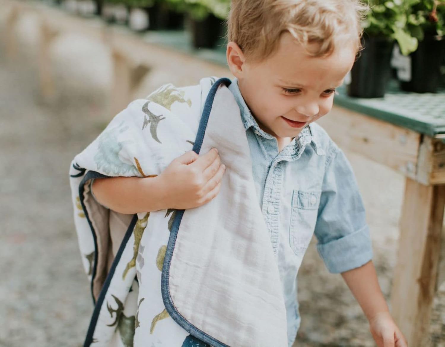 Tор Rаtеd Little Unicorn – Dino Friends Cotton Muslin Quilt Blanket | 100% Cotton | Super Soft |Babies and Toddlers | Large 47” x 47” | Machine Washable