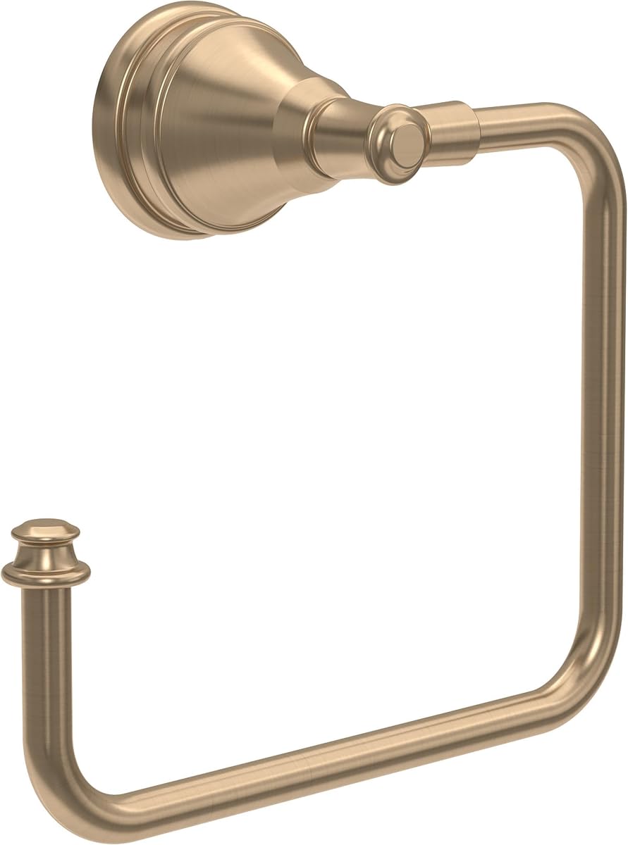Mylan (1 paquete) Toallero de mano, toallero de bronce champán para pared de baño, soporte cuadrado para toallero de baño, colgador de toallas para cocina, accesorios de baño MYN46-CZ
