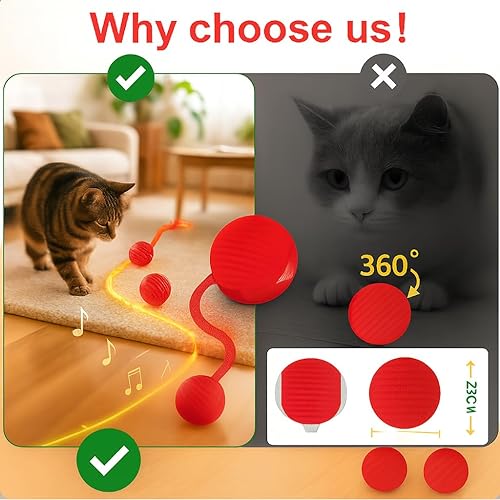Miniatura 7 de Pelota de juguete interactiva para gatos, juguete inteligente recargable con cola de mariposa, movimiento automático, juguetes para gatos de