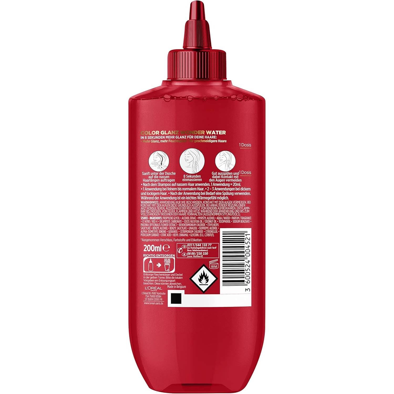 2 szt. L'ORÉAL - ELVITAL Color Glanz 8 sekund Wonder Water Lamellar płyn do włosów 2 x 200 ml