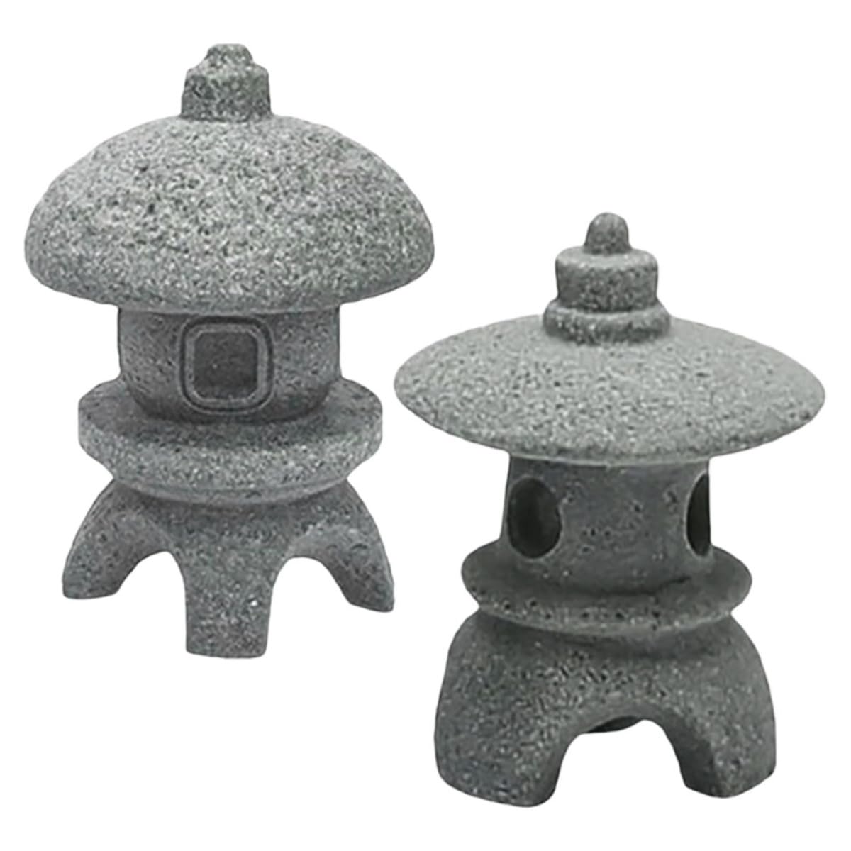 Miniature Stone Lantern Zen Garden Set