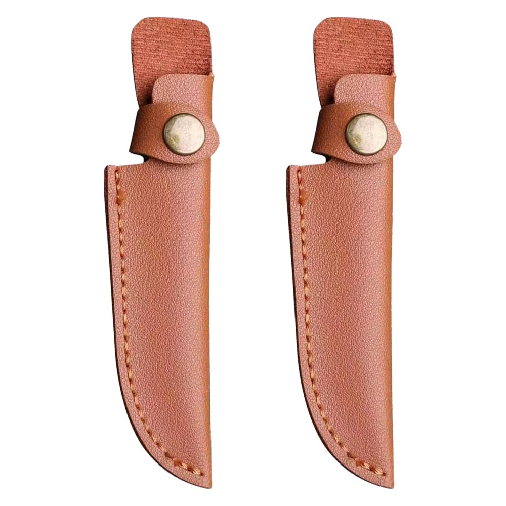 DONGKER 2pcs Leather Knife Sheath, 7 inch Knives Pouch with Belt Loop for Outdoor Cooking Fishing (No Blades