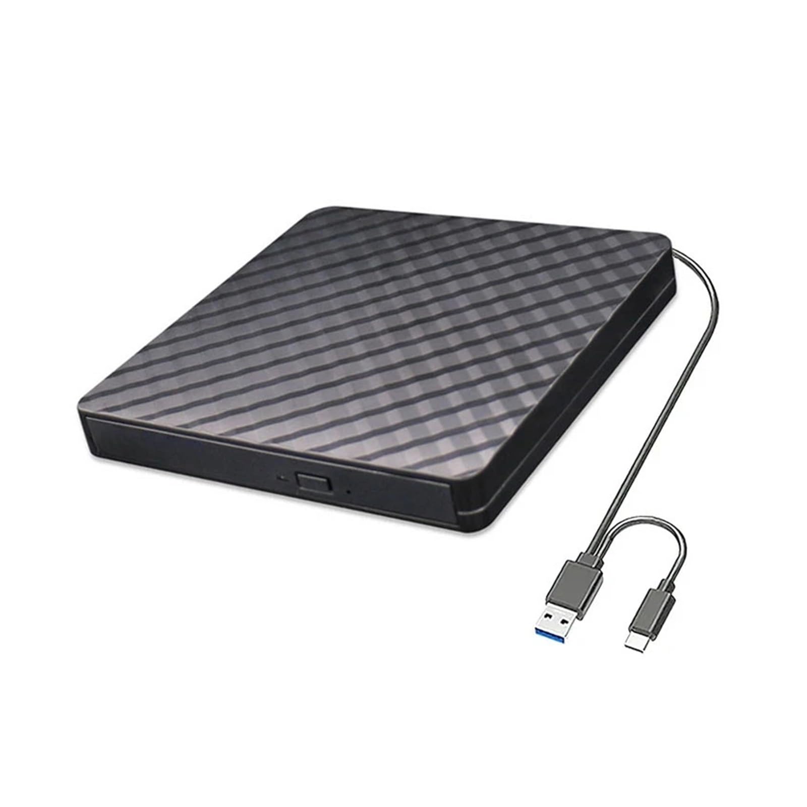 Zewnętrzny Napęd Blu-ray USB 3.0 Typu C 2 W 1 Slim Protectable CD-RW Nagrywarka DVD-ROM Odtwarzacz Kompaktowy MałY(Black)