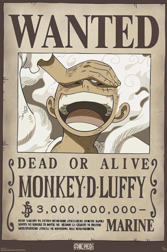 Amazon.com: One Piece - Anime TV Show Poster (Wanted Dead Or Alive ...