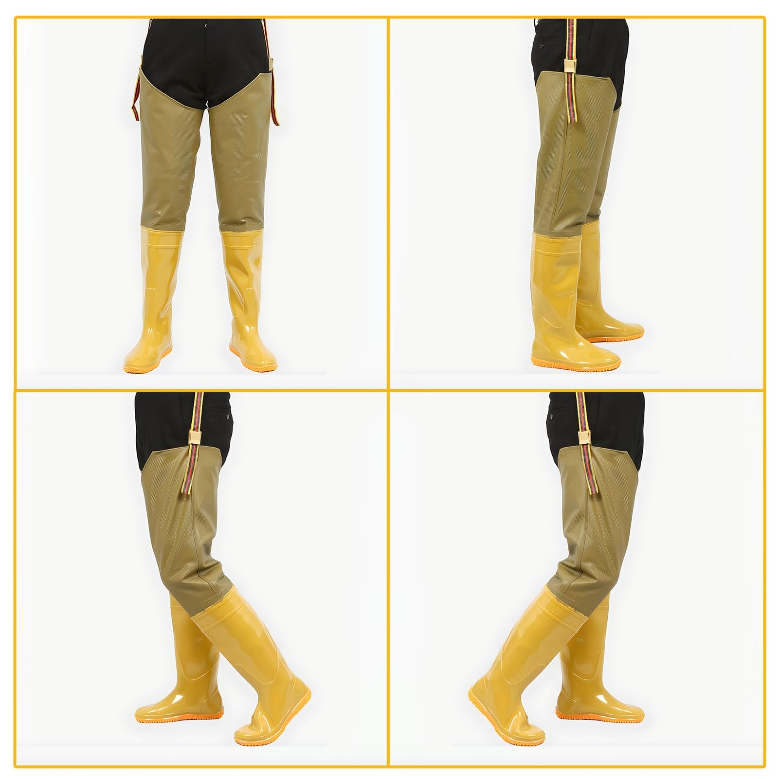 Waders hip Wader da Pesca In Nylon A 2 Strati, Wader Flessibili con Presa Più Forte, Per Laghi, Caccia E Paludi