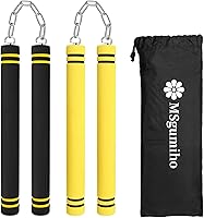 Vista 7 de Nunchakus de entrenamiento de goma espuma seguros con cadena de acero para niños, adultos y principiantes, para la práctica y el entrenamiento