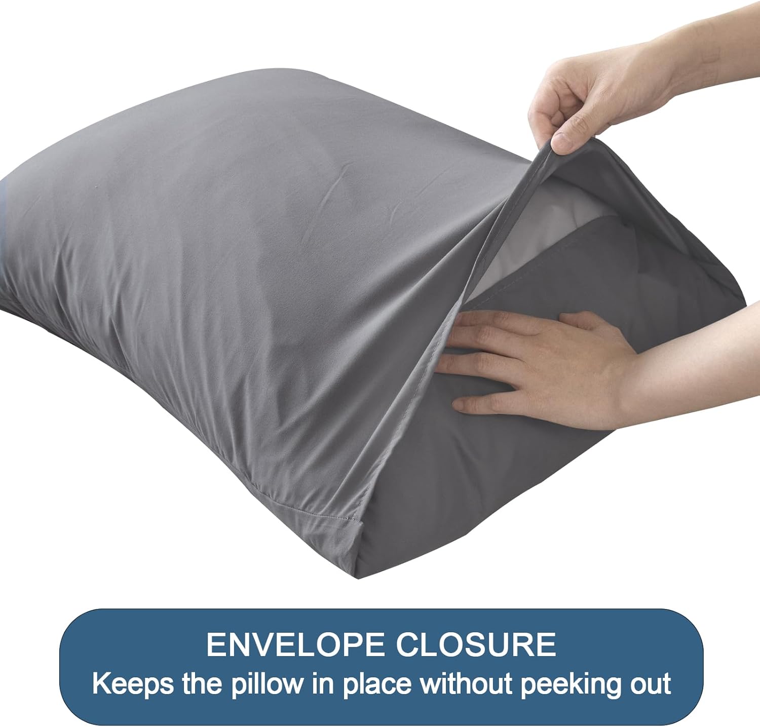 SPRINGSPIRIT Deep Pocket Sheets Queen Sheet Sets for Air Mattress with Pocket on Side, 4 Piece Sheet Set Queen Size Extra Deep Pocket up to 24’’, Grey