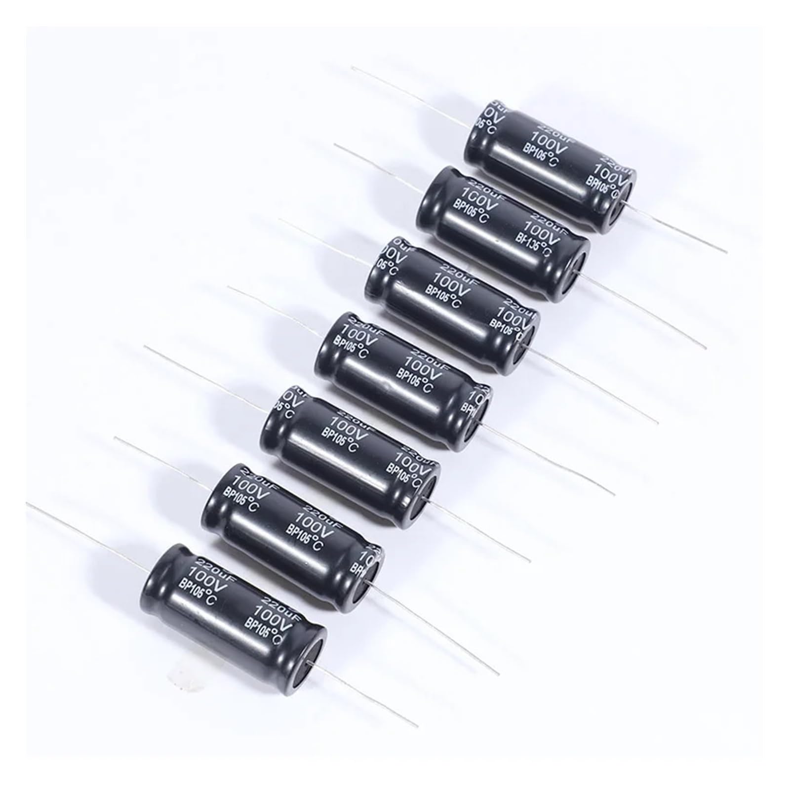 BALYDLUL 20pcs/lot Axial Electrolytic Capacitor Frequency Divider Capacitor Horizontal Capacitor Series 100V(2.2UF)