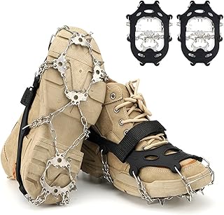 Proberos® Crampons with 24 Cleats for Hiking Boots Snow Shoes, Climbing Spikes Shoes for Traction Non-Slip Crampons Spikes...