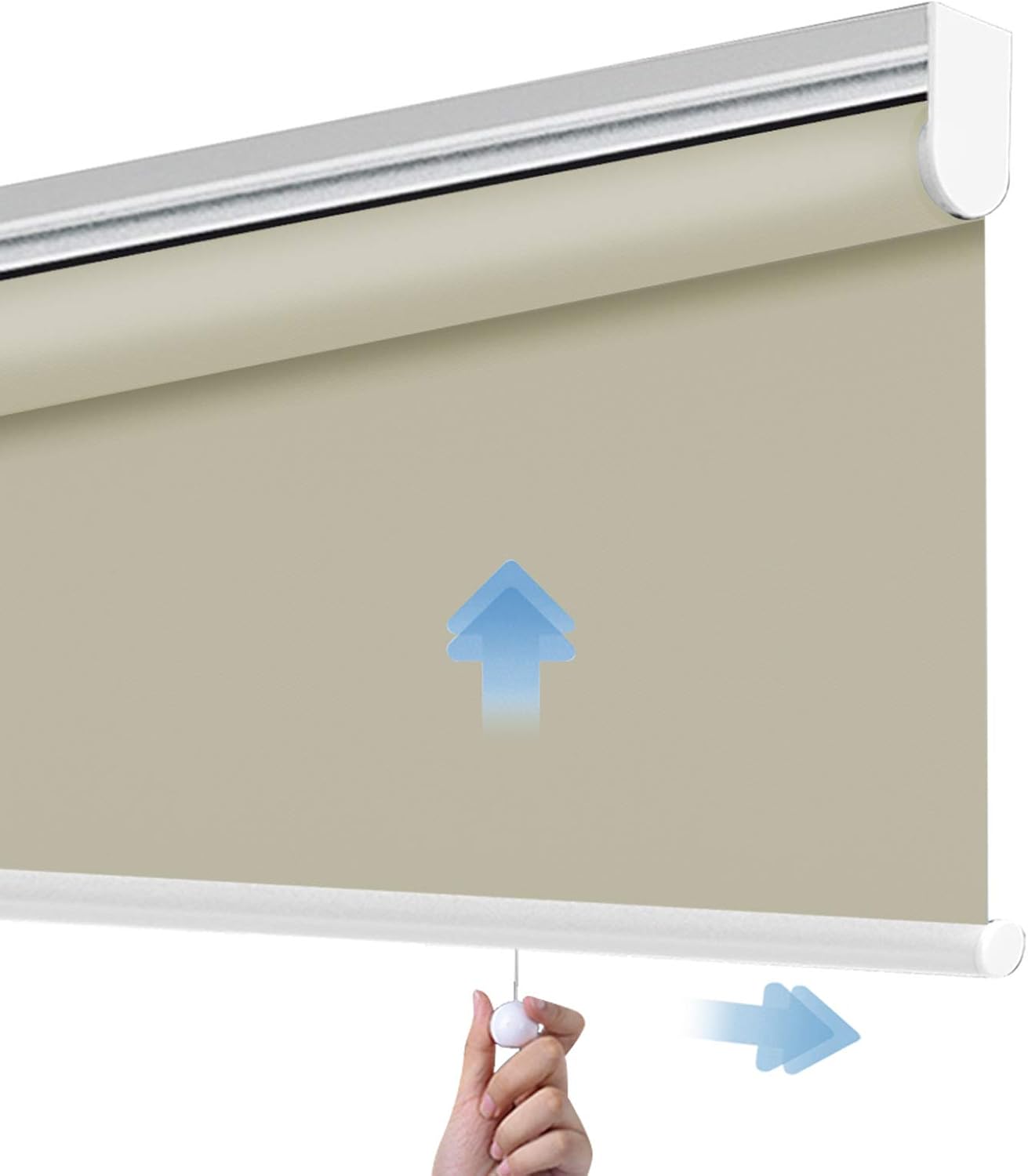 PASSENGER PIGEON Cordless Thermal Insulated Roller Shades, Blackout Bathroom Roller Window Shades, Custom Made Oil Proof Water Proof UV Protection Kitchen Blinds,25" W x 36" L,Stone Color