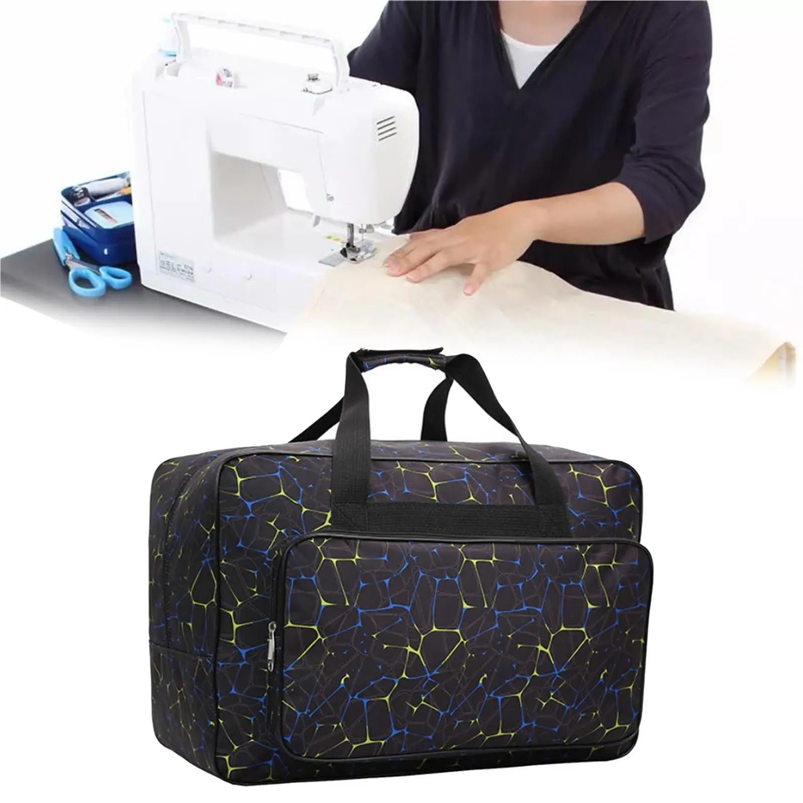Borsa Per Macchina Da Cucire Borsa da trasporto for macchina cucire viaggio Custodia Tasca portaoggetti leggera Accessori for Portaoggetti Tasche tote(Black)