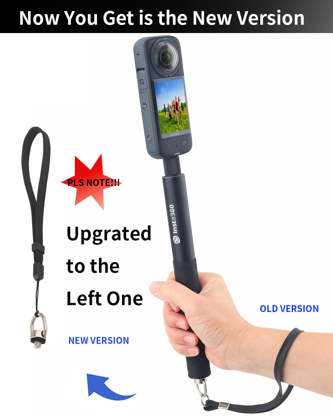 Rigdance Camera Hand Wrist Strap with 1/4-20 Screw for Insta360 X3, X4, Lanyard for Action Camera ONE X2, ONE X, GO2, GO3, ONE RS, ONE R, Selfie Sticks